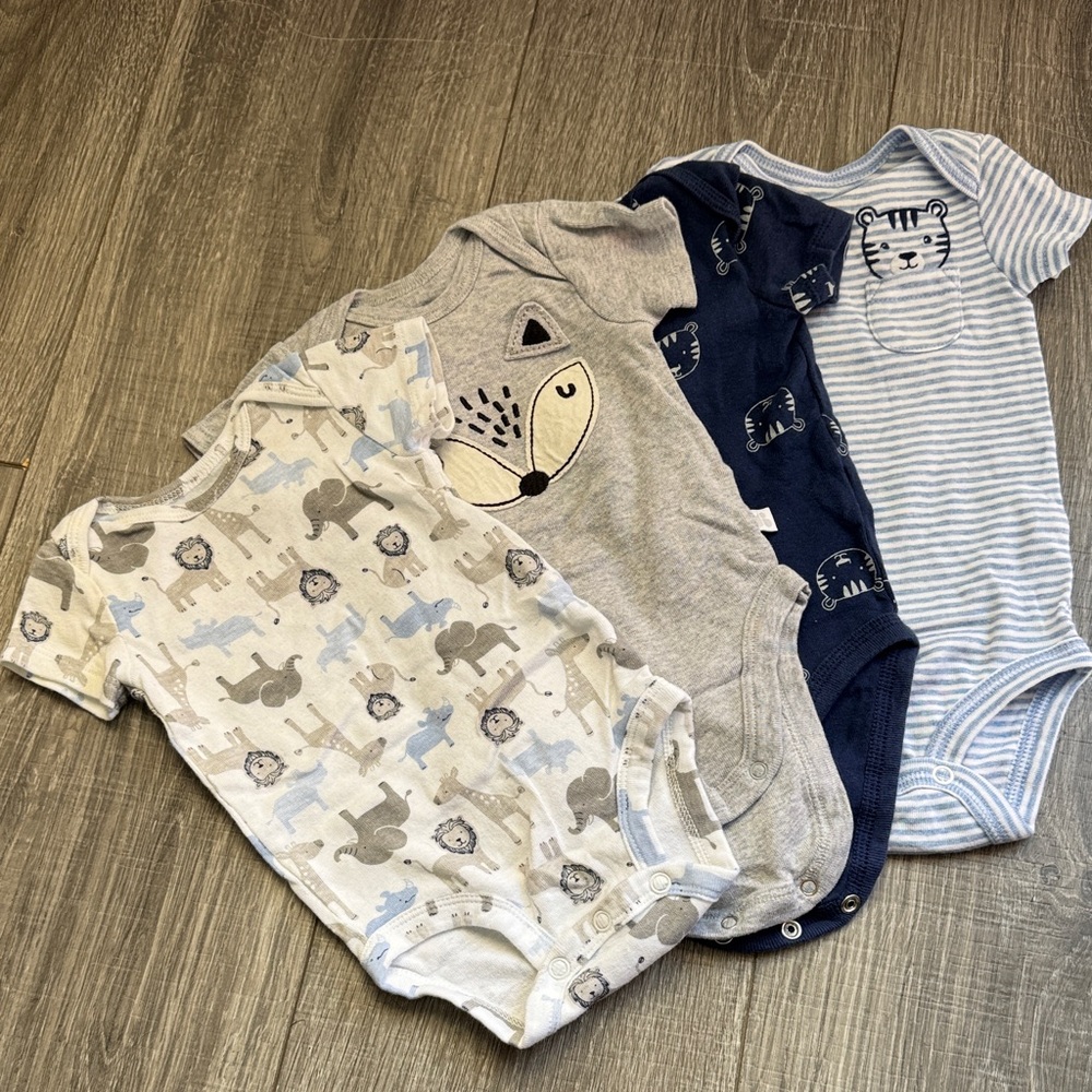 Carter's Gray and White Baby Onesies Set